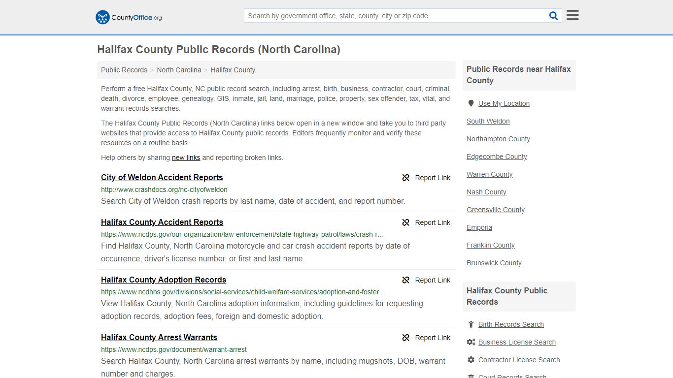 Public Records - Halifax County, NC (Business, Criminal ...