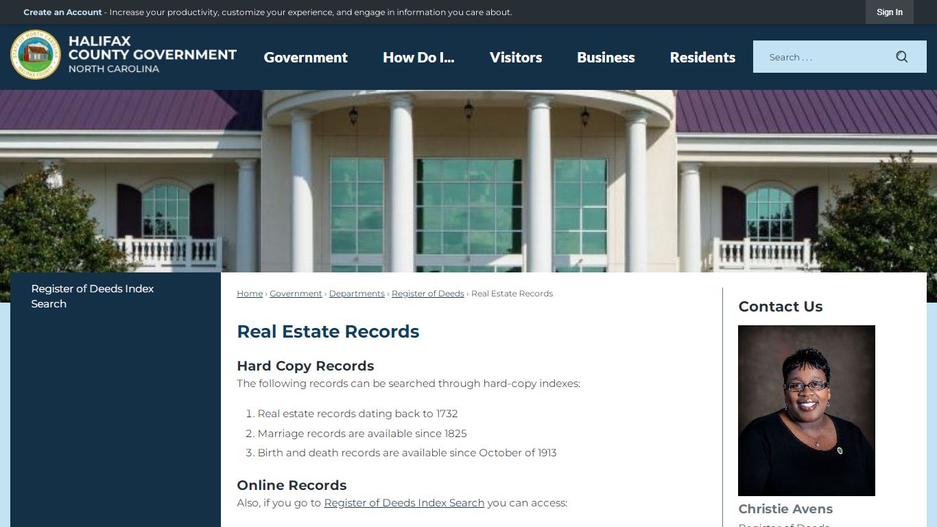 Real Estate Records | Halifax County, NC