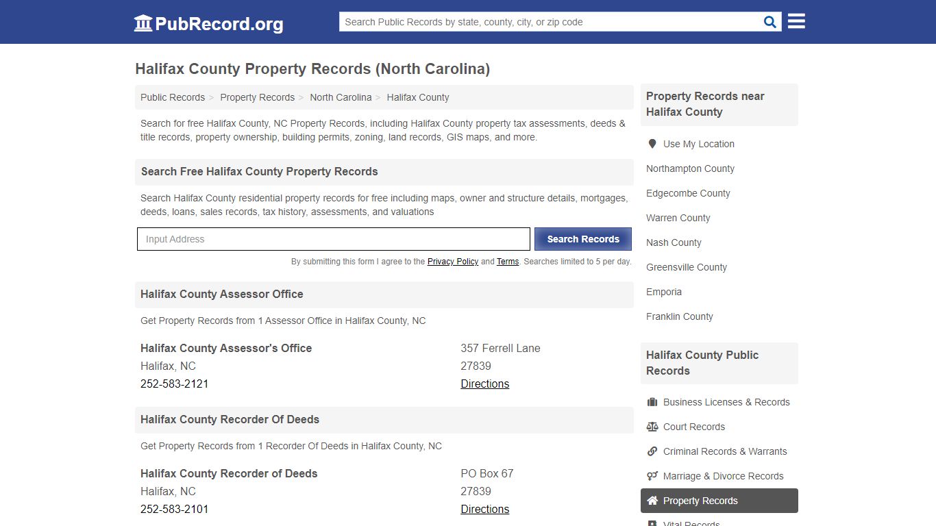 Free Halifax County Property Records (North Carolina ...